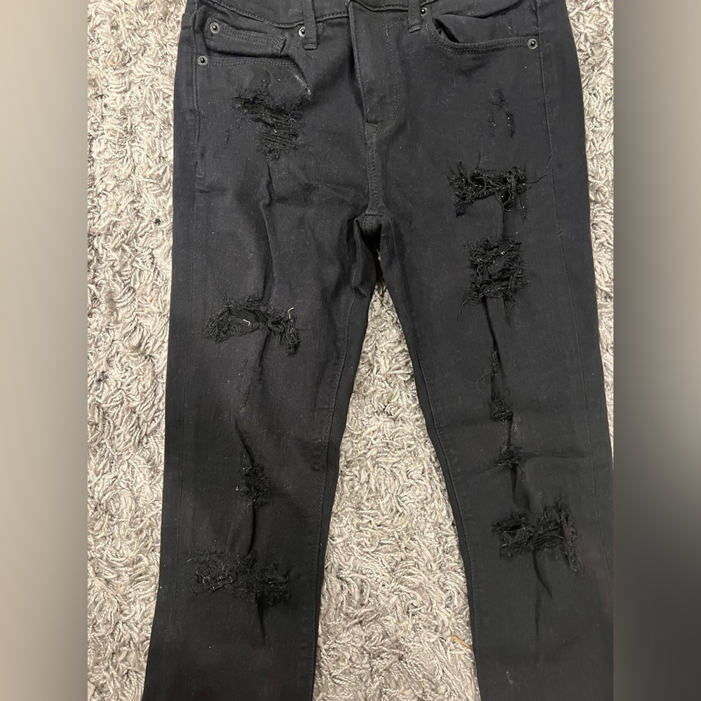Express ripped Jean Mid Rise Jean legging - Picture 3 of 6